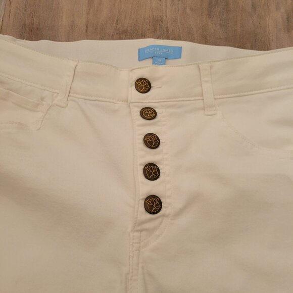 Draper James RSVP High Rise Straight Jeans Sz 12 Soft Cotton Button Fly - Picture 5 of 9